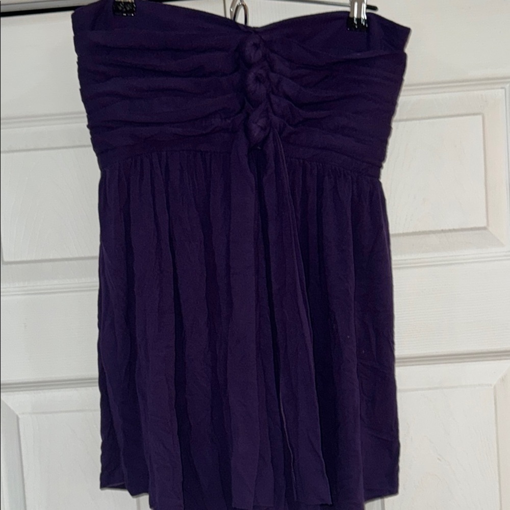 The pyramid collection, Deep Purple Thai front tube top with stretch back
